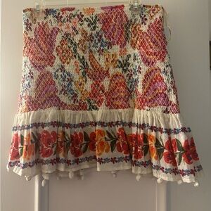Floral Crochet Skirt with Ruffle Hem